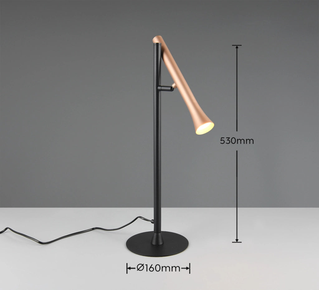 Lampada da tavolo FIATO Trio nera/caffè LED 3W CCT