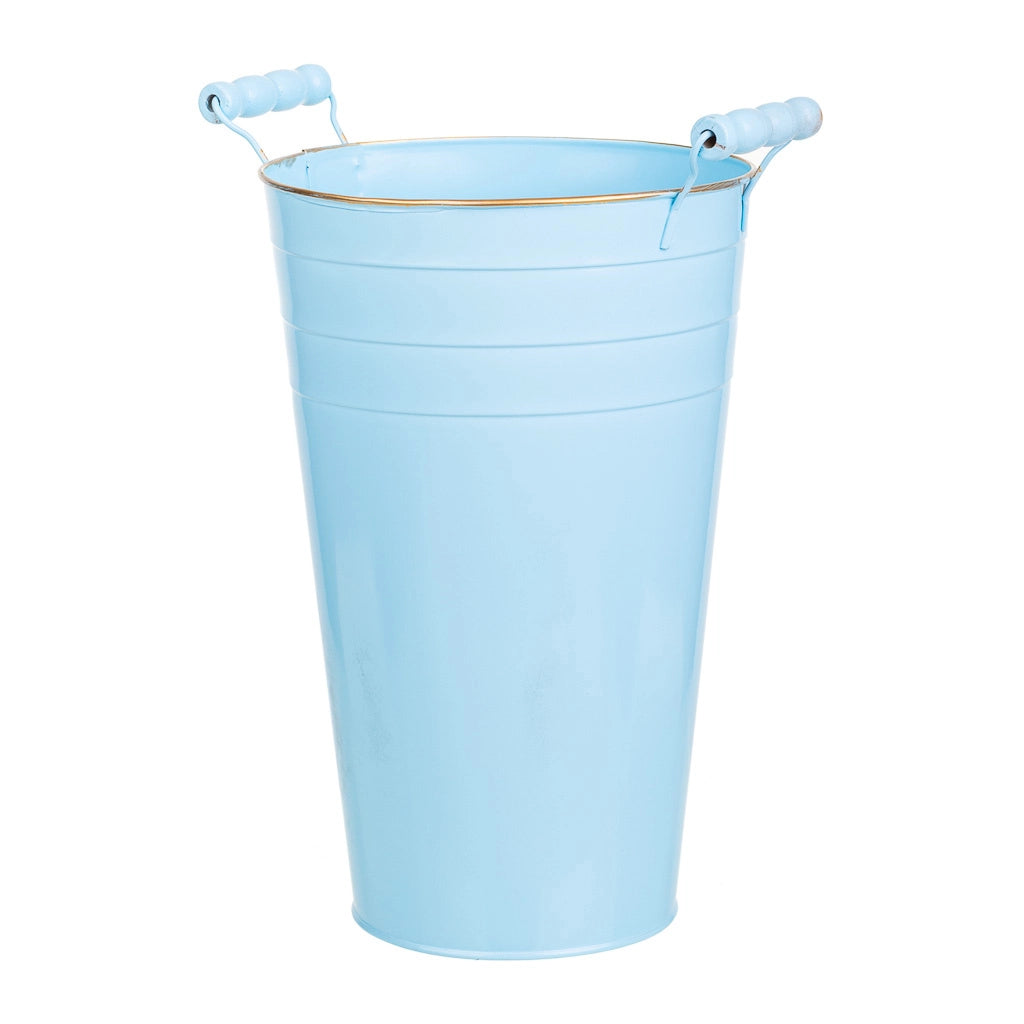 Vaso in metallo blu 24xd19x30/32,5hb:13