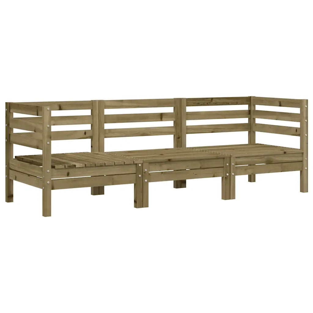 Divano da esterno-Divano da Giardino a 3 Sedute in Legno Impregnato di Pino 818097