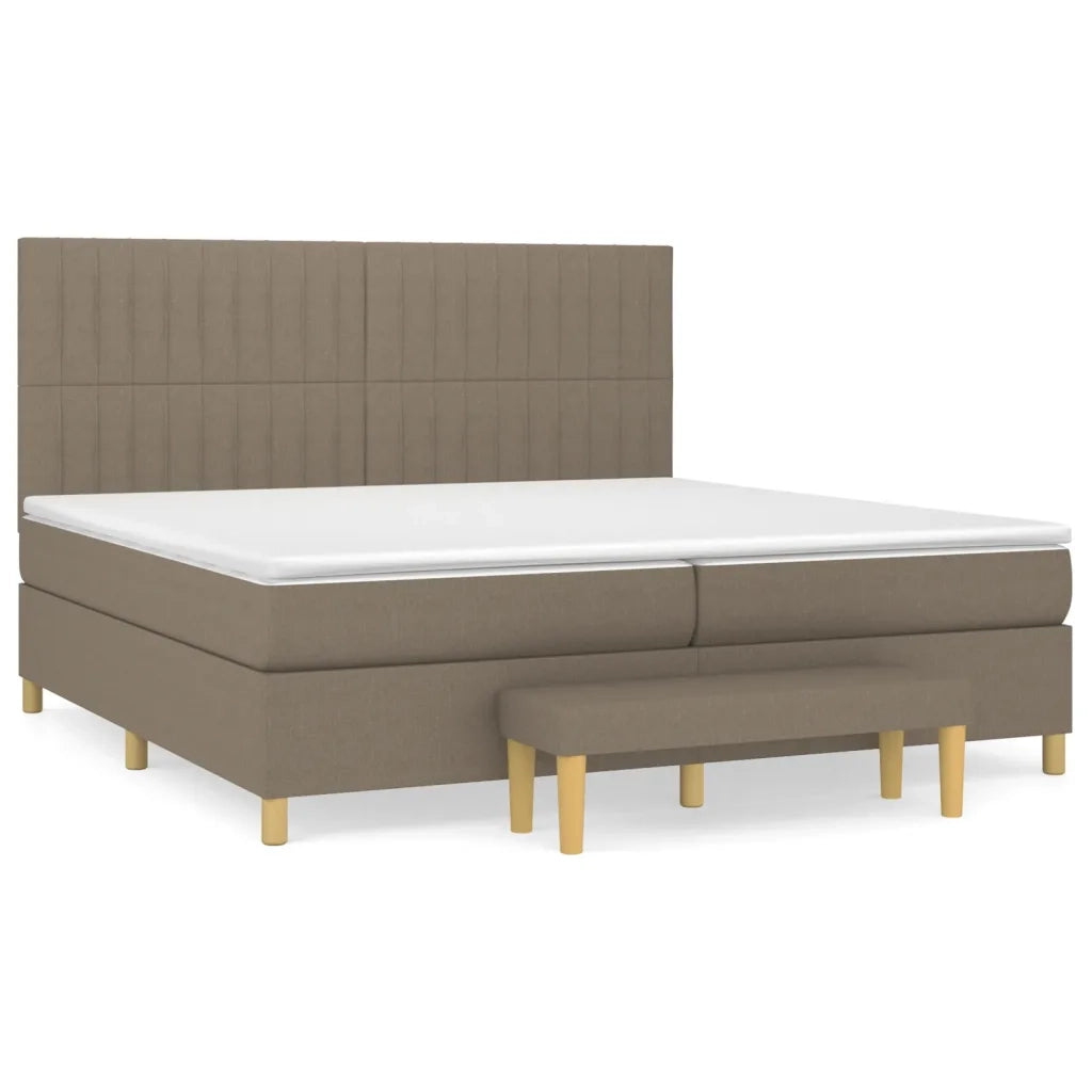 Giroletto a Molle con Materasso Tortora 200x200 cm in Tessuto 3137345