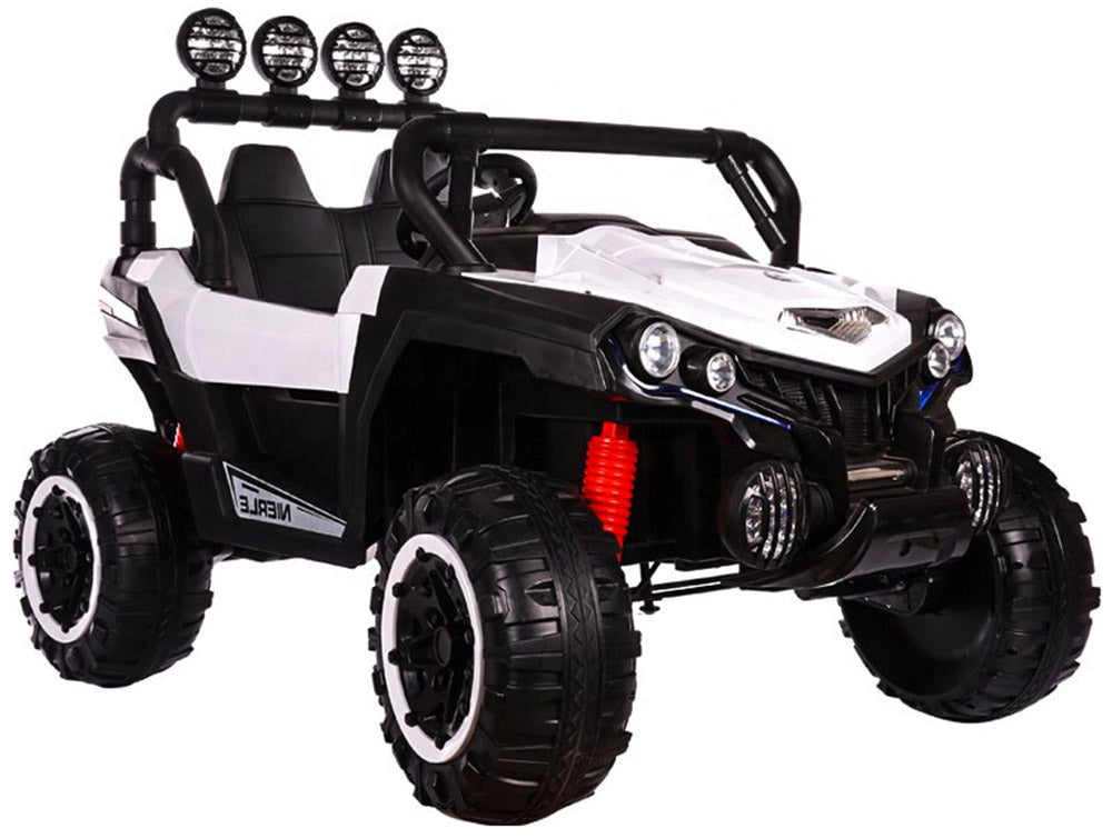 Macchina Elettrica per Bambini 2 Posti 12V Kidfun Maxi Fuoristrada Bianca