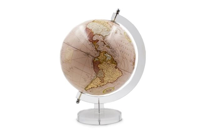 Mappamondo Decorativo da Tavolo Scrivania Marrone 24 x 30 cm