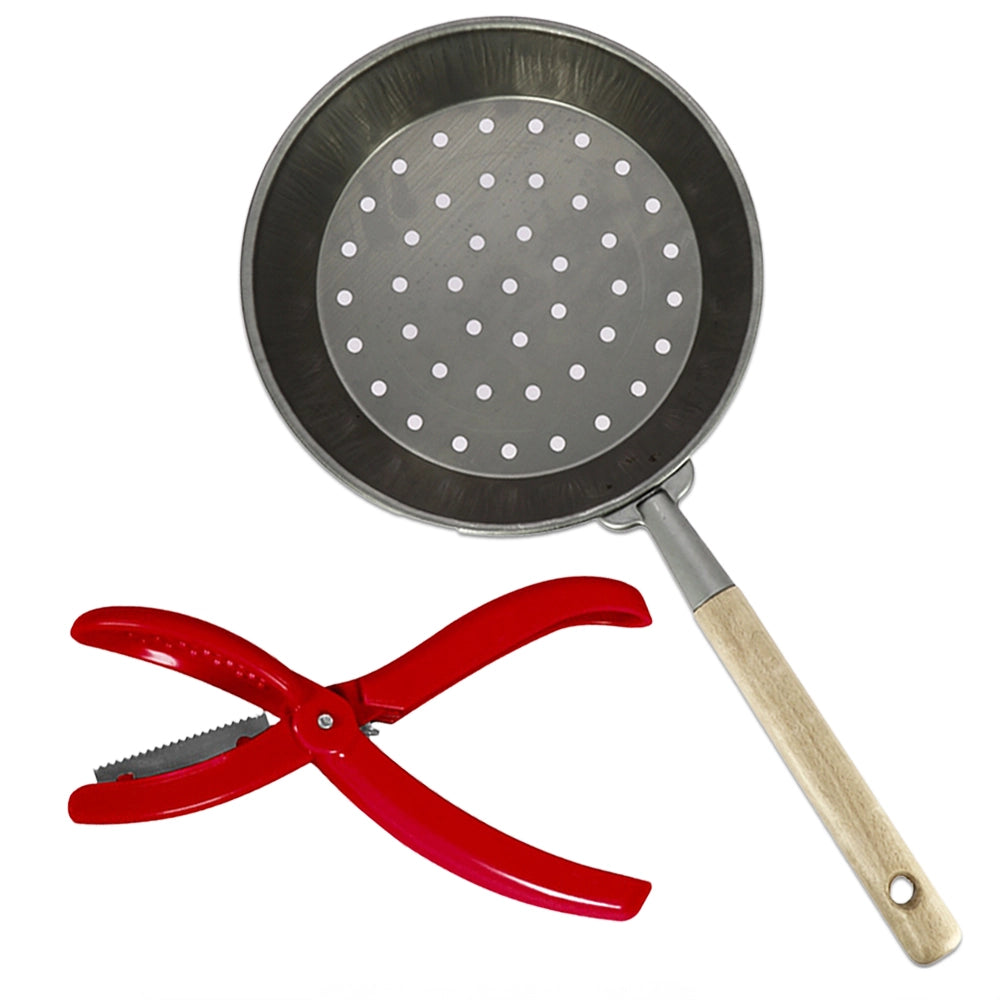 MAURY'S TAGLIA CASTAGNE CON LAMA IN FERRO E CORPO NI PALSTICA + PADELLA A CILINDRO 26 CM