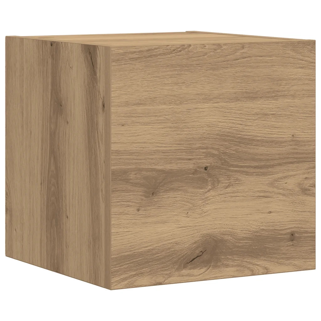 Set Mobile TV 7 pz Montato a Parete Rovere in Legno Multistrato