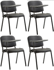 Set di 4 sedie Ken con tavolo pieghevole in similpelle nero