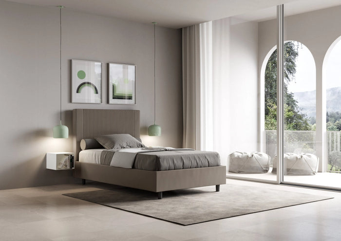 Letto Matrimoniale 160x190 cm con Rete Goya Cappuccino