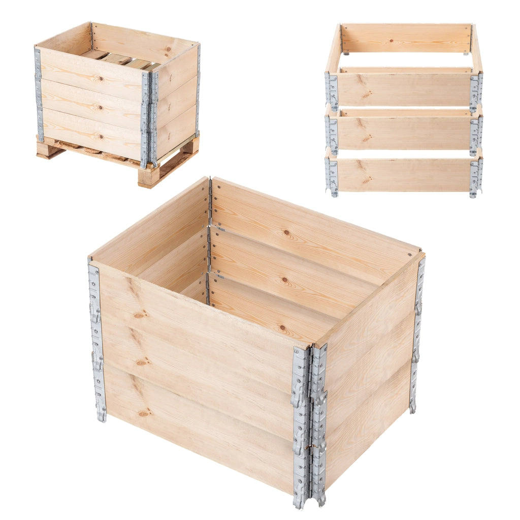 KADAX Prolunghe per pallet in legno 60x80 cm, letto per container, confezione da 3