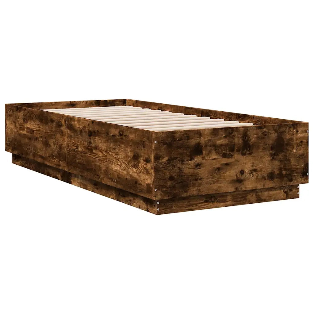 Giroletto-Struttura Letto Rovere Fumo 100x200 cm in Legno Multistrato 298025
