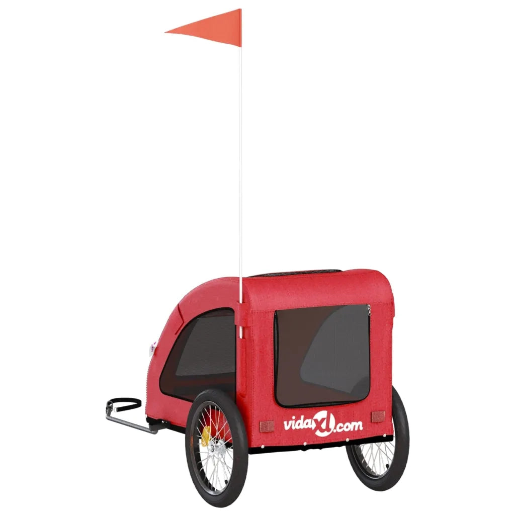 Rimorchio da Bici per Animali Rosso Oxford e Ferro CFW7789689
