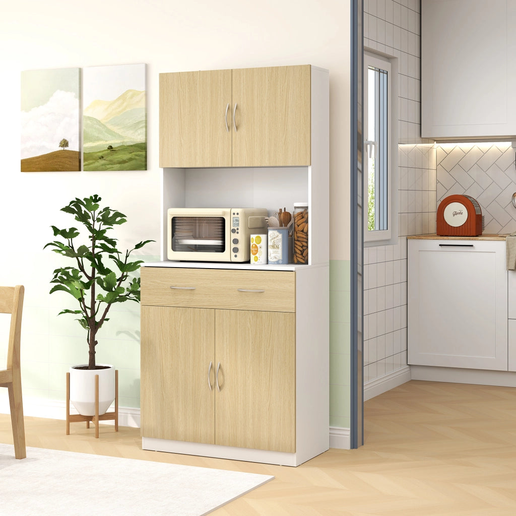 Credenza con 2 Ante e Cassetto ¨C Zephmum ¨C Legno 80x40x180cm