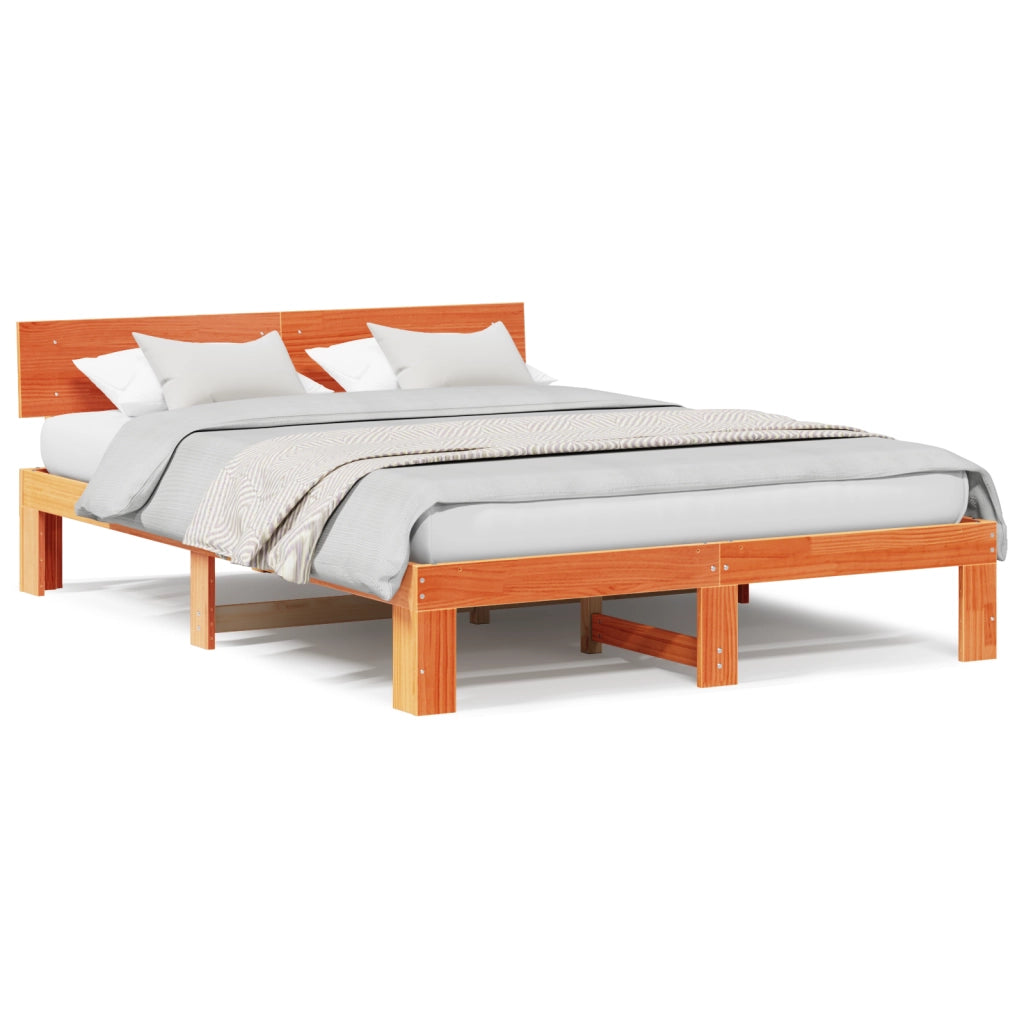 Struttura Letto con testiera Marrone Cerato 150x200 cm Legno di pino