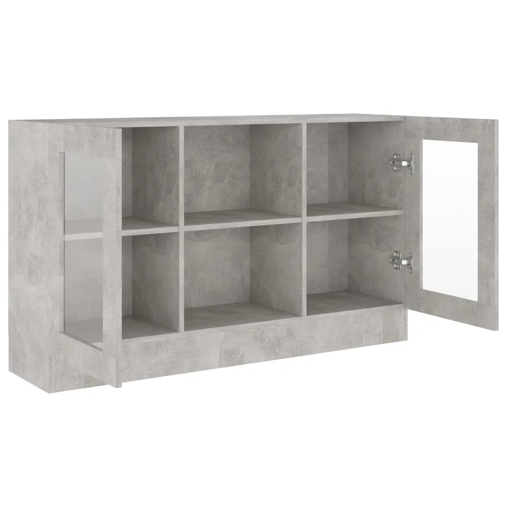 Vetrina moderna e pratica in legno grigio effetto cemento 120 x 30 x 70 cm stile minimalista 02_0047767