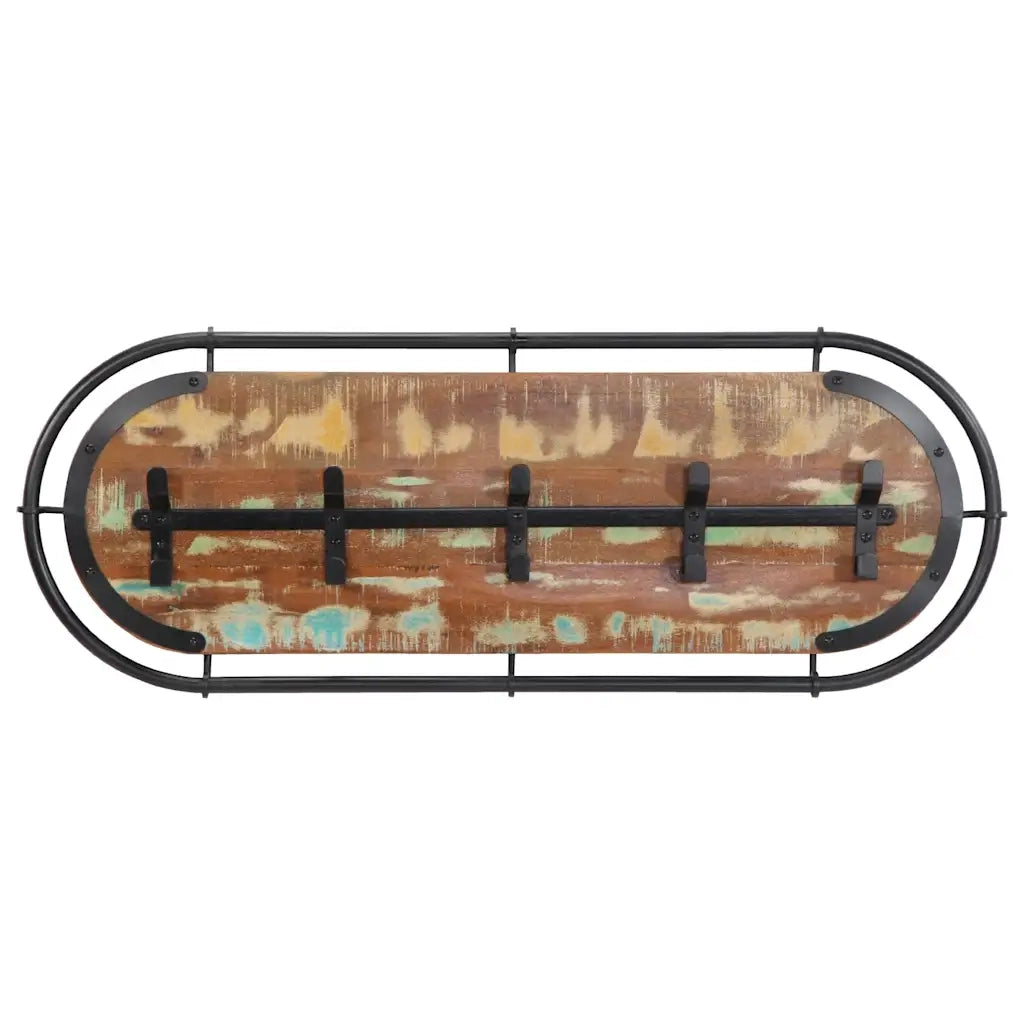Appendiabiti da Parete con 5 Ganci in Legno Massello Recupero 4013508