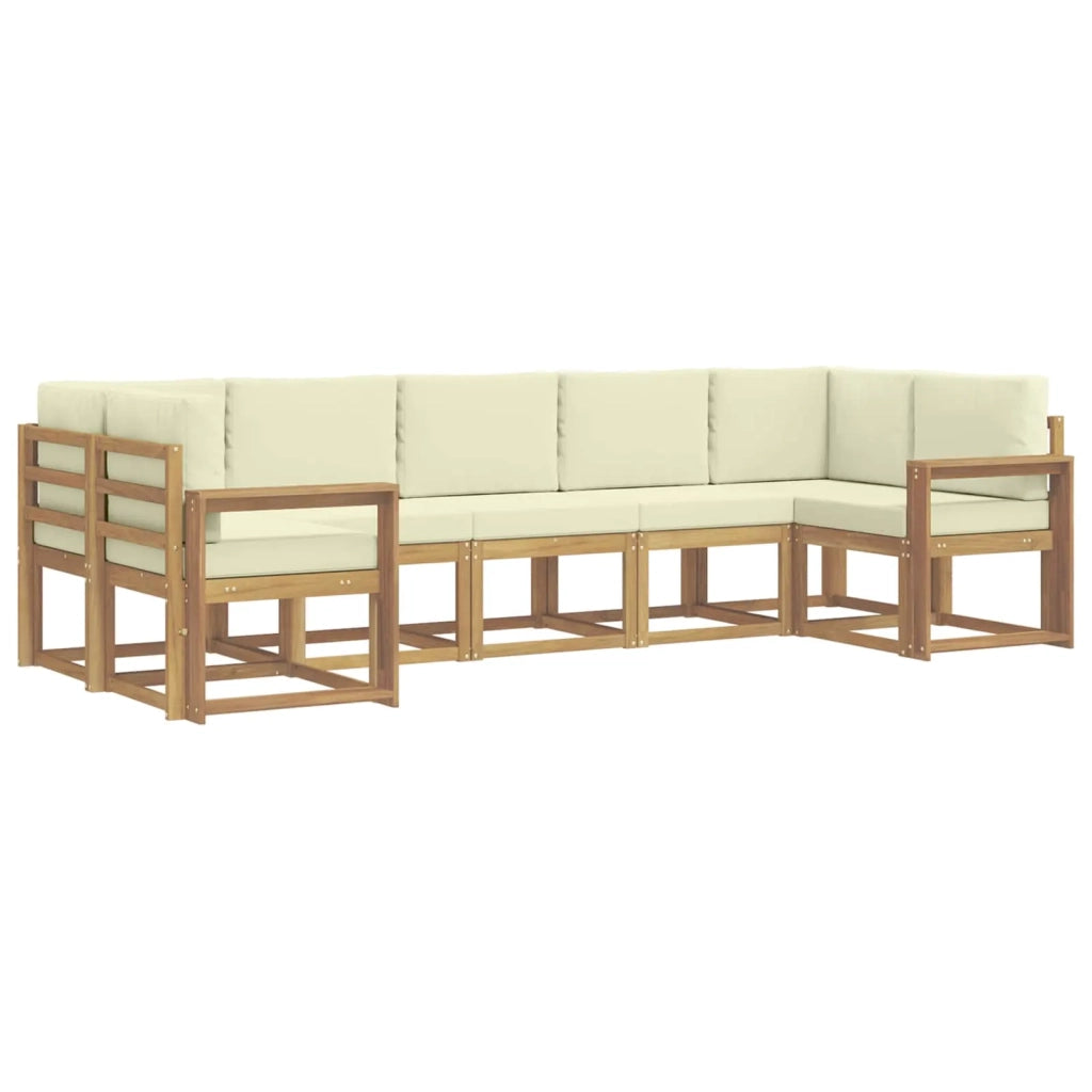 Set di divani da esterno 7 pz Bianco e Crema 3388159
