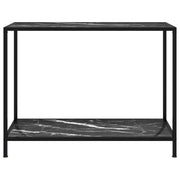 Tavolo Consolle Nero 100x35x75 cm in Vetro Temperato 322838
