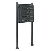 Blocco di 4 cassette postali 4 scomparti porta posta in acciaio zincato 47 x 38,5 x 27 cm antracite 16_0000032