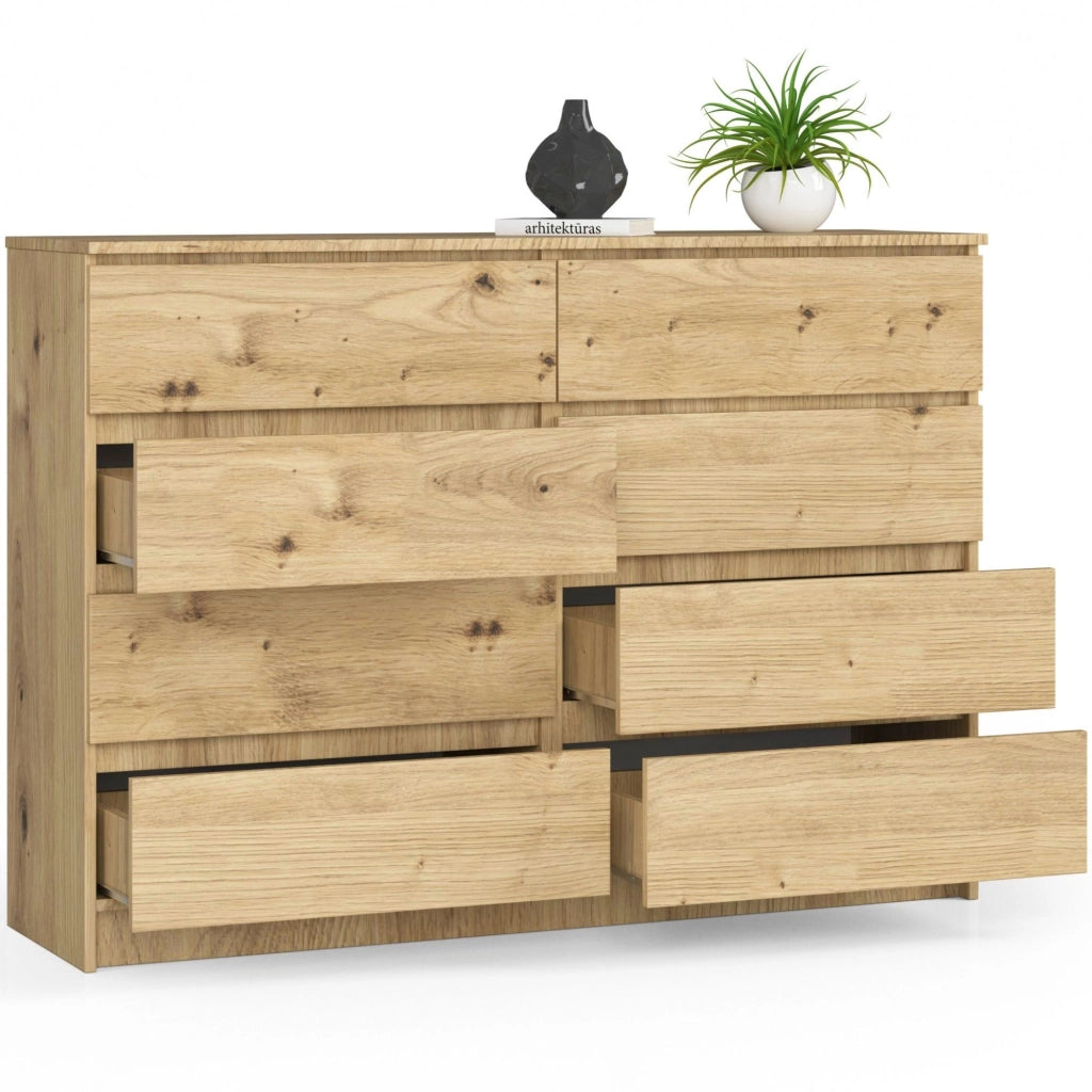 Cassettiera AKORD K140 Quercia Artisan 138 cm 8 cassetti 138x40x99 cm