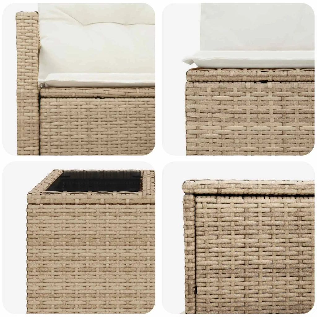 Set di divani 6 pz Beige e Bianco Crema 3447250