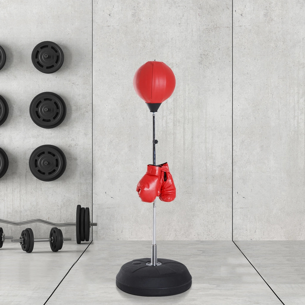 Sacco da Boxe Gonfiabile ¨C Xylo ¨C Altezza Regolabile 126-144 cm con Guanti e Pompa Rosso