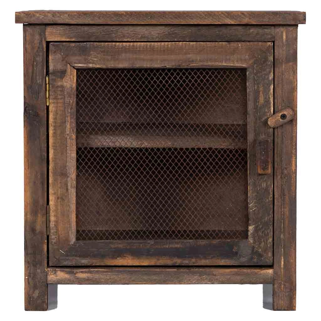 Comodino in legno e vetro 38x24x40h cm