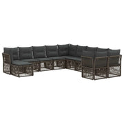 Set Divano da Giardino 11 pcs Grigio polyrattan 3434453