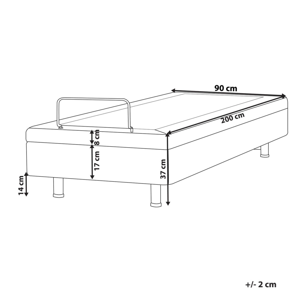 Letto elettrico singolo tessuto grigio chiaro regolabile con telecomando senza testiera 90x200 cm stile moderno