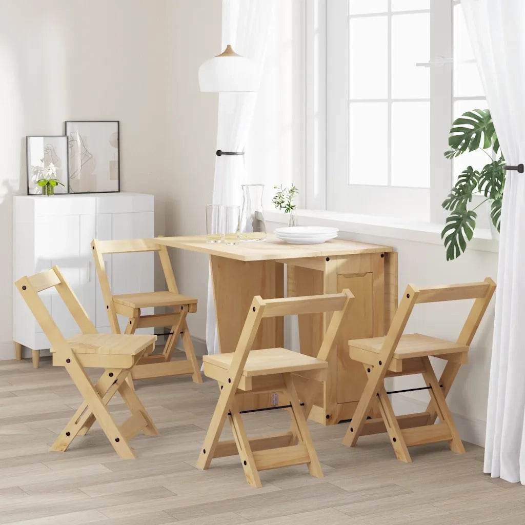 Sedie da Pranzo Pieghevoli 4 pz | Sedie da cucina Corona Cera in Legno di Pino