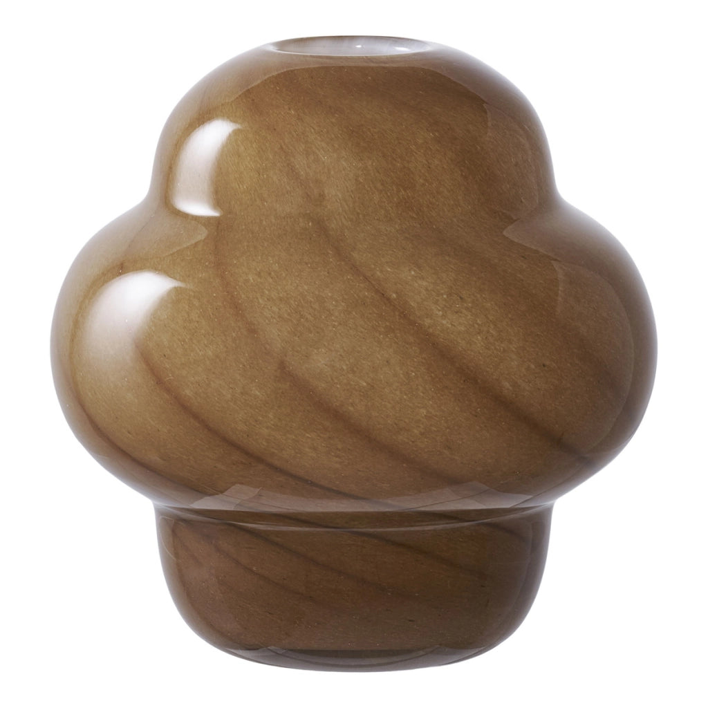 Vaso Decorativo Mirella, Marrone, Vetro, 16,5x16,5x17 cm