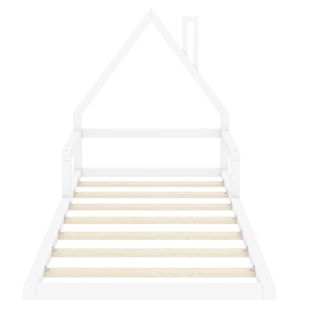 Letto per bambini a forma di casa 90x200 cm in pino e MDF; bianco