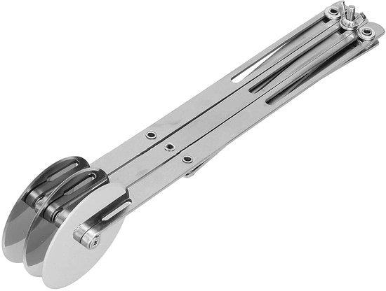 Strumento per tagliare la pizza e stendere la pasta - Estensibile - Misura 24,5x3,12cm - Fatto di acciaio inossidabile