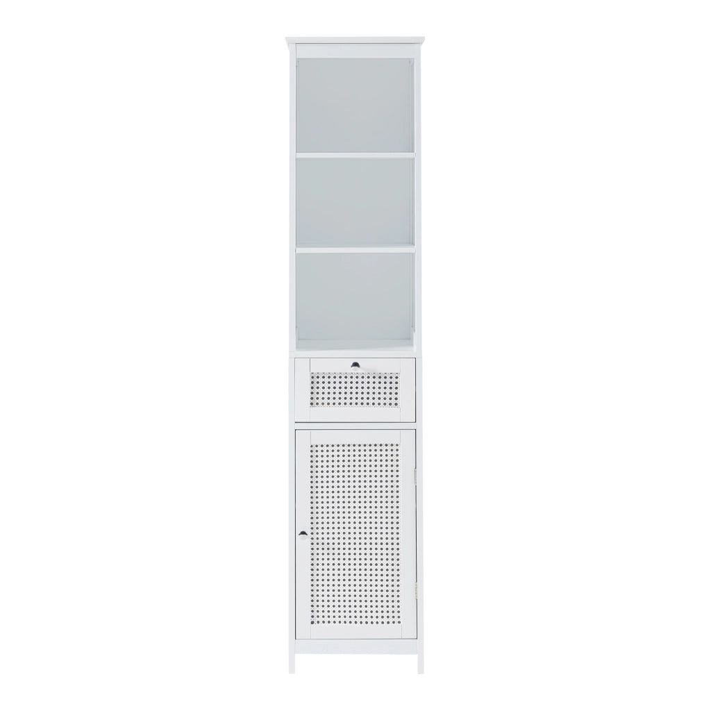 Mobile a Colonna Karlsøy per Bagno 161 x 35 x 32 cm Bianco [en.casa]