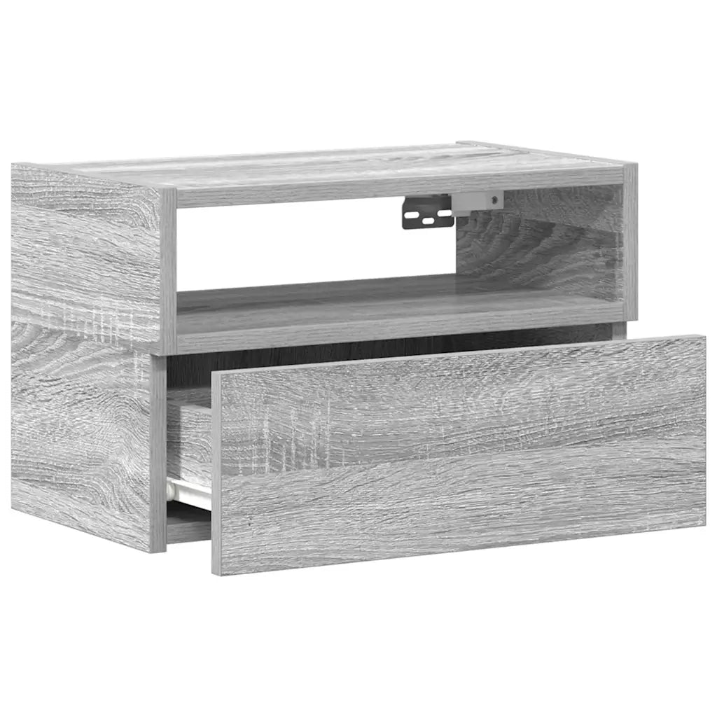 vidaXL Comodini a Muro 2 pz Grigio Sonoma 45x26x28,5 cm