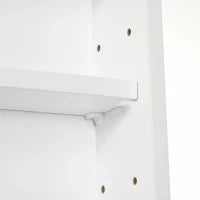 Vetrina Espositiva da Parete a 4 Ripiani Regolabili, Vetrinetta per Collezionismo, Bacheca Espositore a Muro per Oggetti da Collezione, in Vetro e Truciolato, 80x9.5x60 cm, Bianco