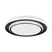 Plafoniera Moderna Moschetta Acciaio Nero Plastiche Bianche Led 24W 2800Lm Ip20