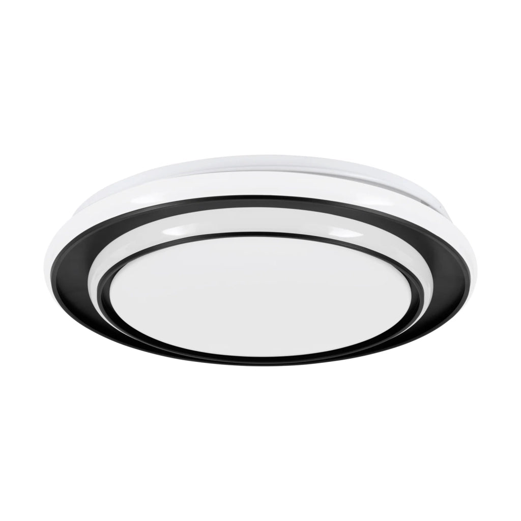 Plafoniera Moderna Moschetta Acciaio Nero Plastiche Bianche Led 24W 2800Lm Ip20