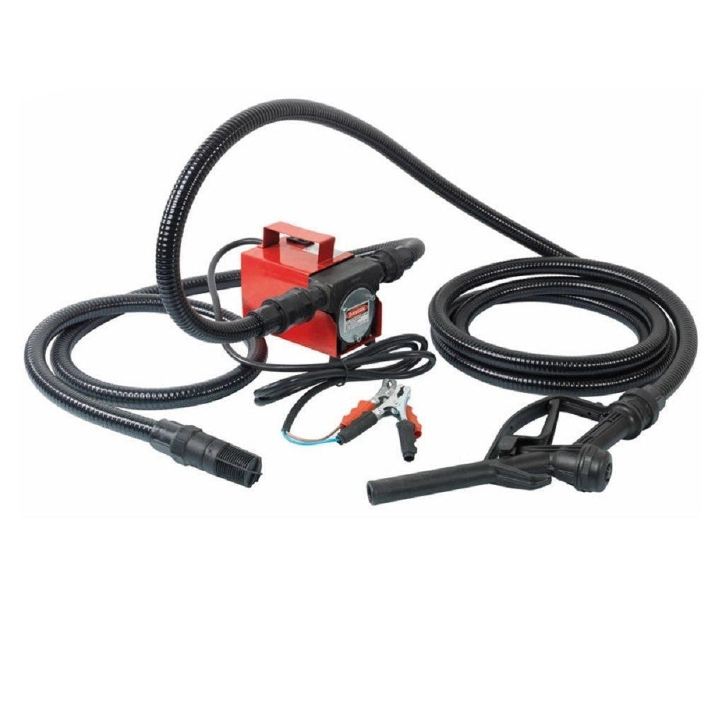 Trade Shop - Kit Pompa Gasolio 12v Travaso Autoadescante Con Tubi Raccordi Pistol Prkg12v -