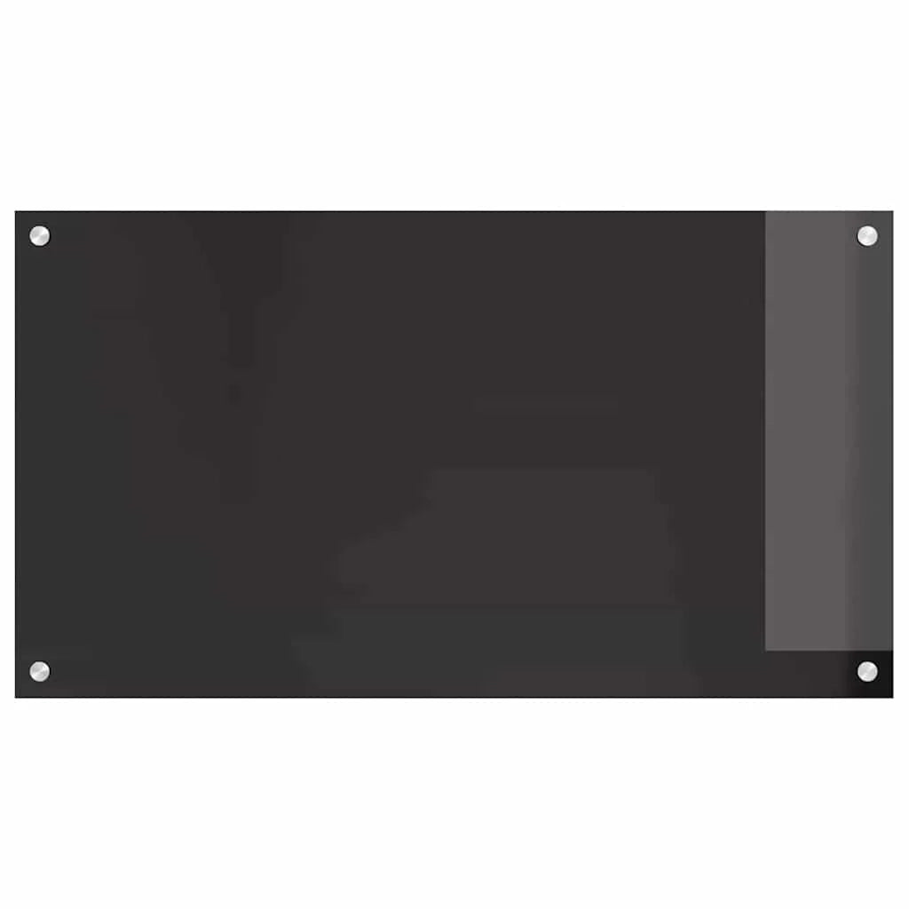 Set di 2 paraschizzi moderni per cucina 90 x 50 cm resistenti e resistenti al calore in vetro temperato nero 02_0056313