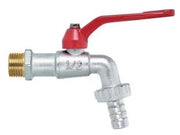 RUBINETTO A SFERA CON MANIGLIA A LEVA- - M 3/8 con portagomma F 3/4 - 5 pezzi FIV