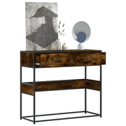 Tavolino Consolle-Tavolino da soggiorno-Tavolo Rovere Fumo 90x35x80 cm in Legno Multistrato 914636