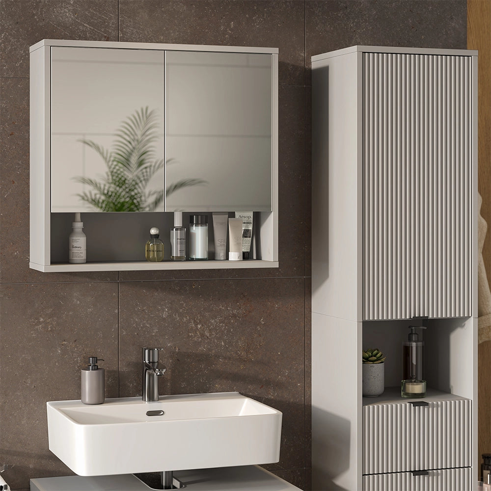 Vicco Set di mobili da bagno Grigio 3 parti