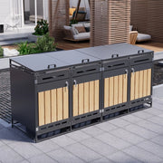 Box Cassonetti 4 Pezzi con Coperchio Idraulico ¨C Xylo ¨C Effetto Legno, Metallo, con Serratura