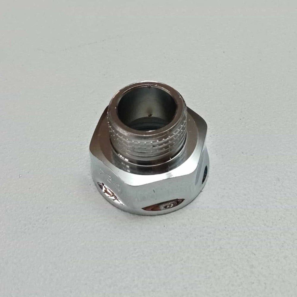 Prolunga ridotta da f 1'' x m 3/4'' sede piana in ottone cromato