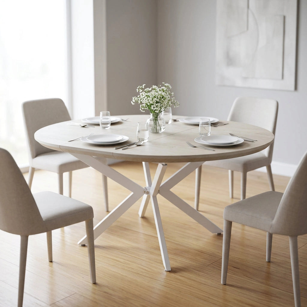 Tavolo da pranzo rotondo allungabile 120/160x120 - VESTA