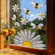 Sticker per finestra per bambini API e FAVOLE Stintore per bambini (63x39 cm) I Sticker per finestra fiori per bambini I Sticker per finestra prisma decorazione per finestra camera da bambini primavera estate