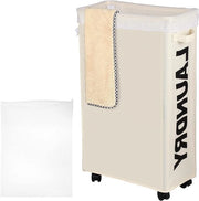 Aspirapolvere pieghevole con sacchetto di pulizia rimovibile e ruote, 62 litri, beige