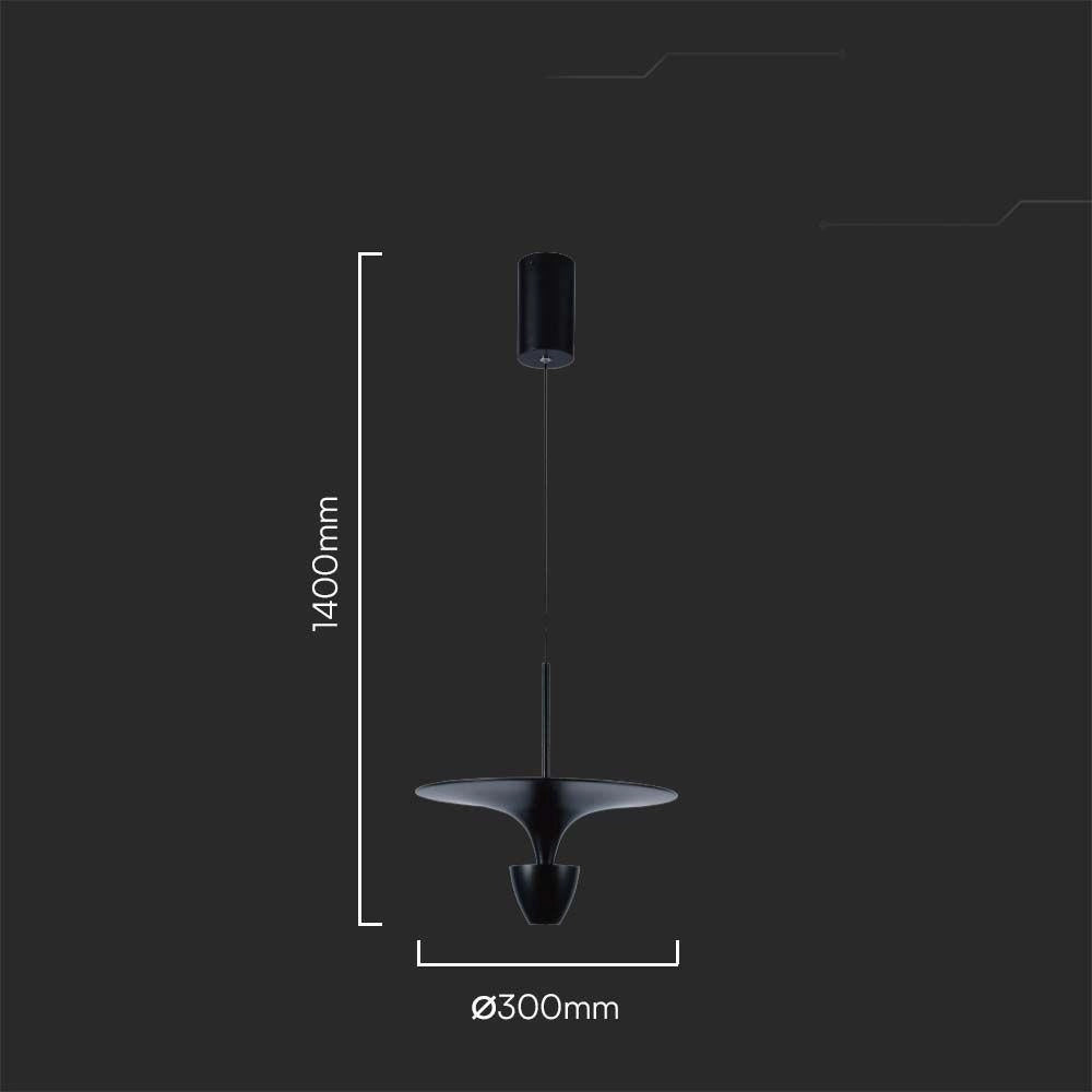Lampada a sospensione LED nera 4000K Ø30 V-TAC VT-7832