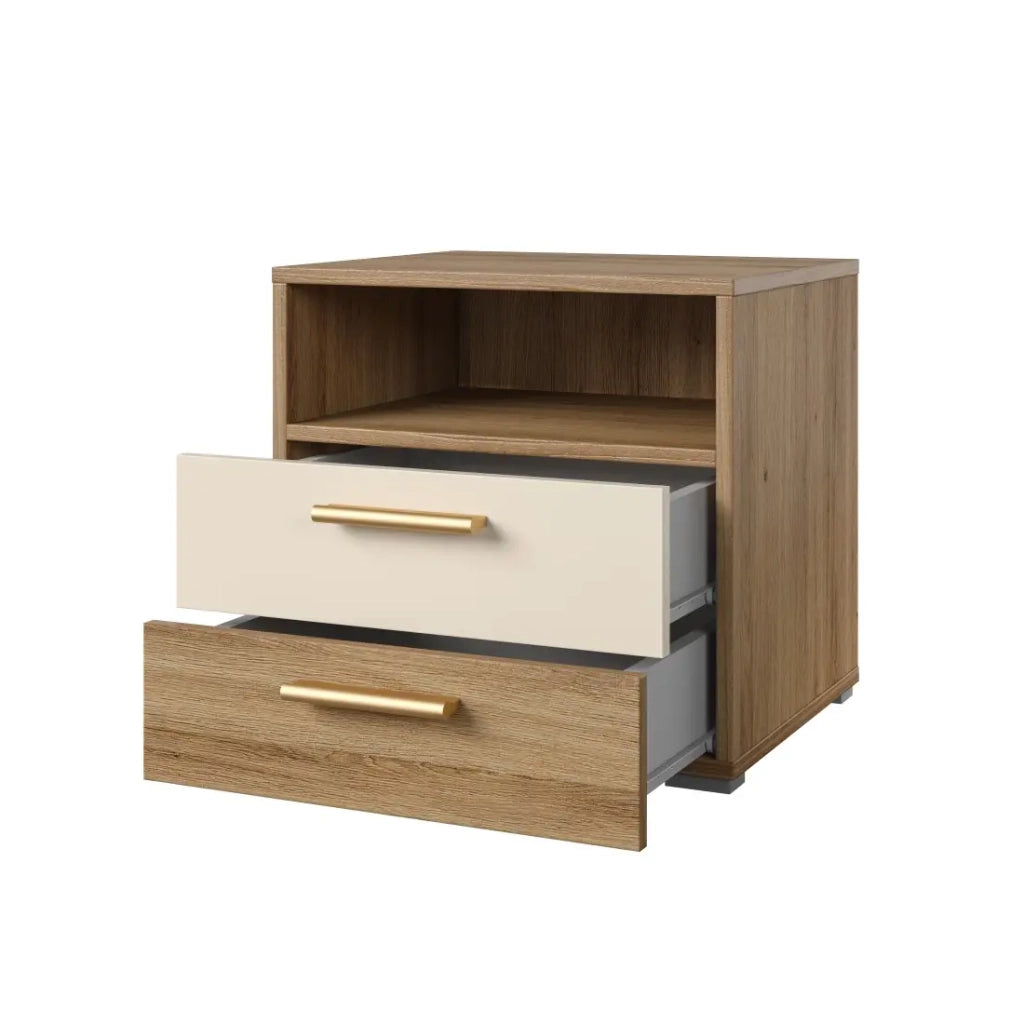 Camera completa VERTIGO – Letto contenitore 180x200, 2 comodini, armadio 4 porte + cornice design