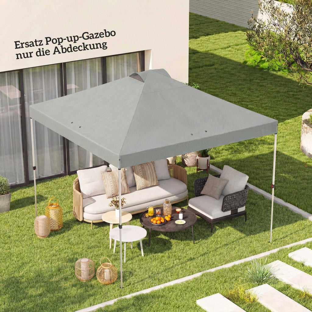 Copertura per gazebo 3x3 m ¨C zephmum ¨C grigio chiaro UV50+ impermeabile