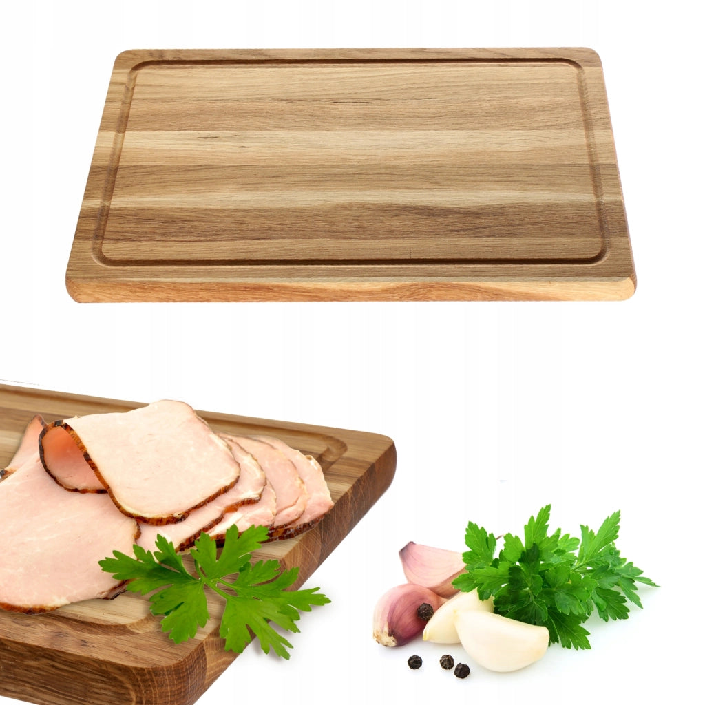 Tagliere da cucina in legno KADAX 45x30 cm, in rovere massello, ideale per servire.