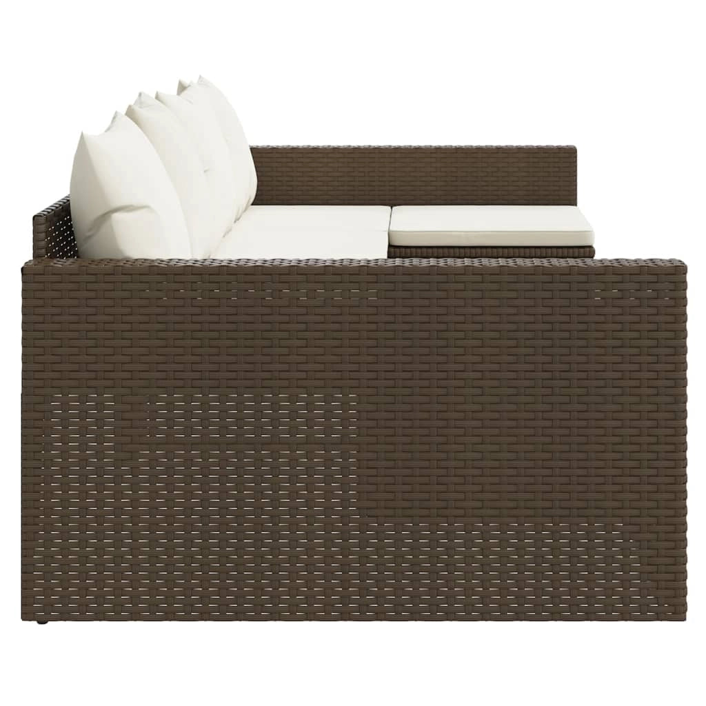 Set di mobili da giardino mobili da esterno set da 2 pezzi con cuscini resina intrecciata marrone 02_0015897